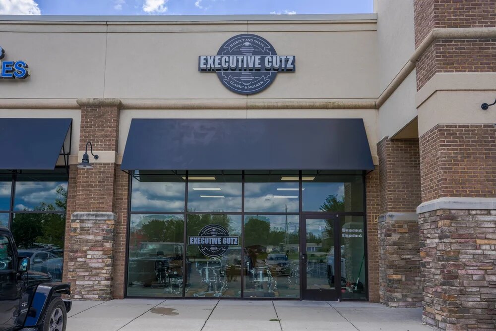Executive Cutz barbershop storefront in Lafayette, Indiana